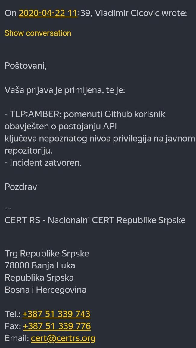 CERT email